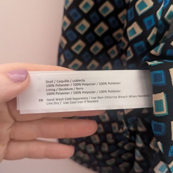 NWT Band of the Free GENEVIEVE TEAL DIAMOND LONG SLEEVE MINI DRESS XS - Picture 10 of 10